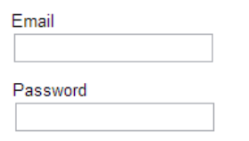 Email 及び Password とラベル付けされた二つの入力