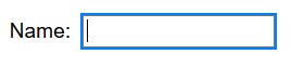 A label with a text input with a faint gray outline and a visible cursor/caret.